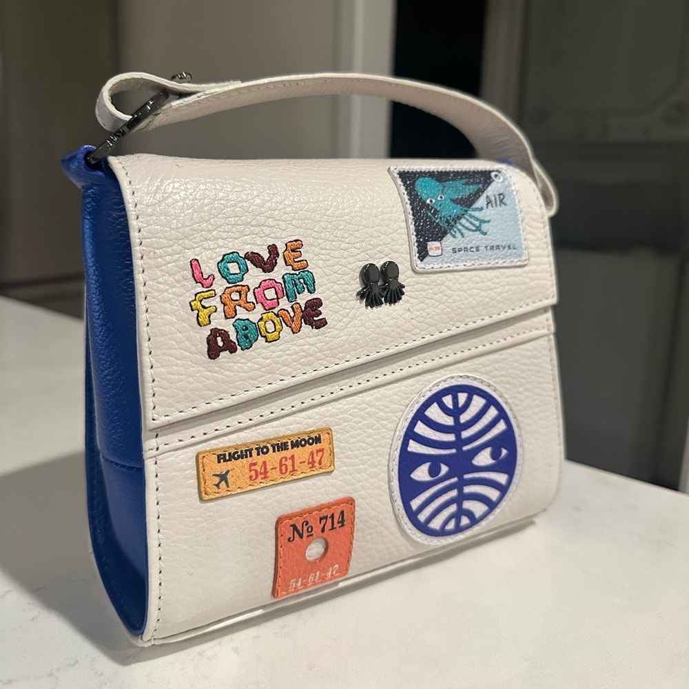 Min & Mon Mini Crossbody Handbag - Limited Edition White/Blue